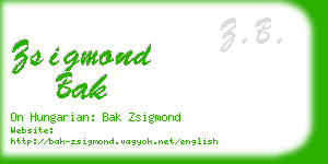 zsigmond bak business card